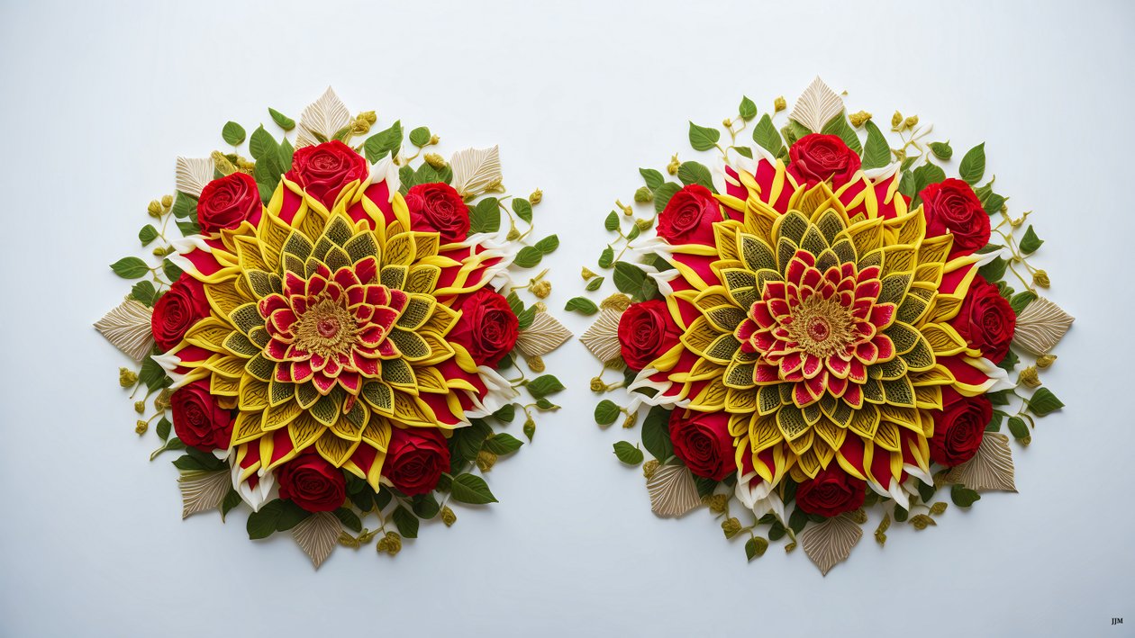mandala: ruusu-kukka elementit_01 tekijältä Josef Johann Michel
