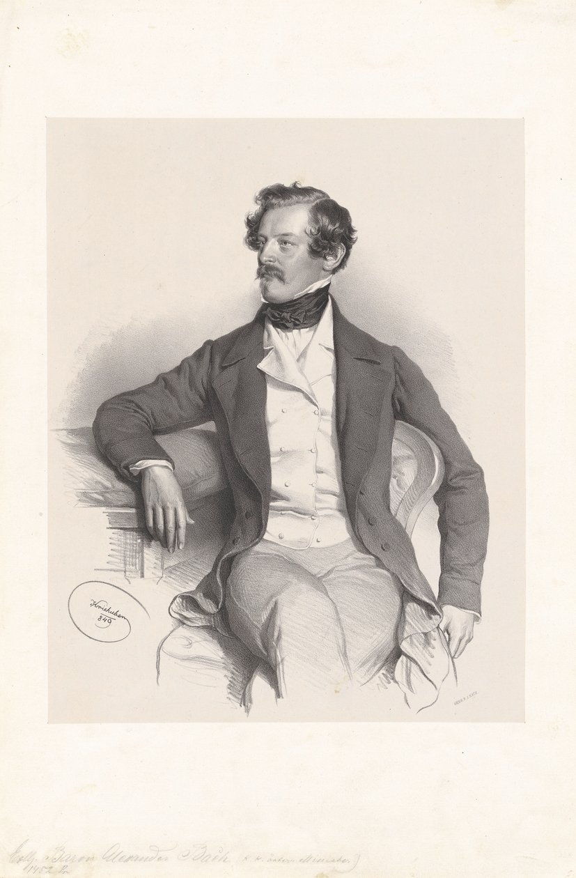 Alexander Freiherr von Bach (1813-1893), juristi, poliitikko tekijältä Josef Kriehuber