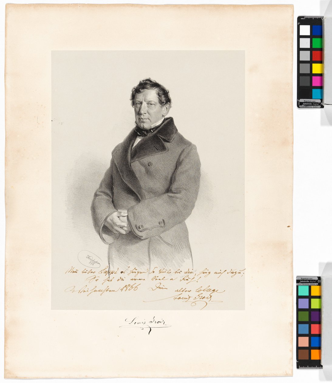 Alois (Louis) Grois (1809-1874), laulaja, näyttelijä tekijältä Josef Kriehuber