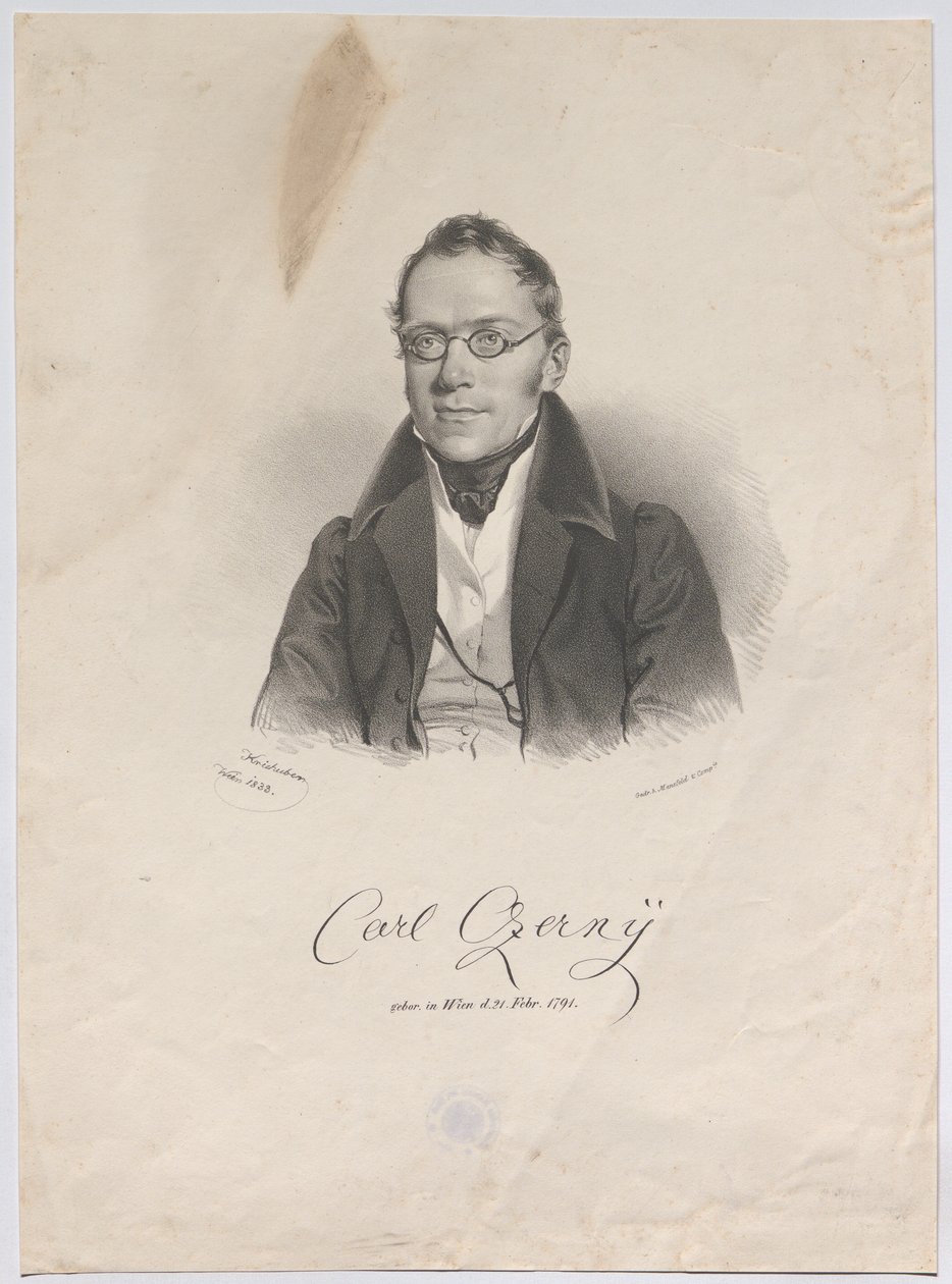 Carl Czerny, syntynyt Wienissä 21. helmikuuta 1791 tekijältä Josef Kriehuber