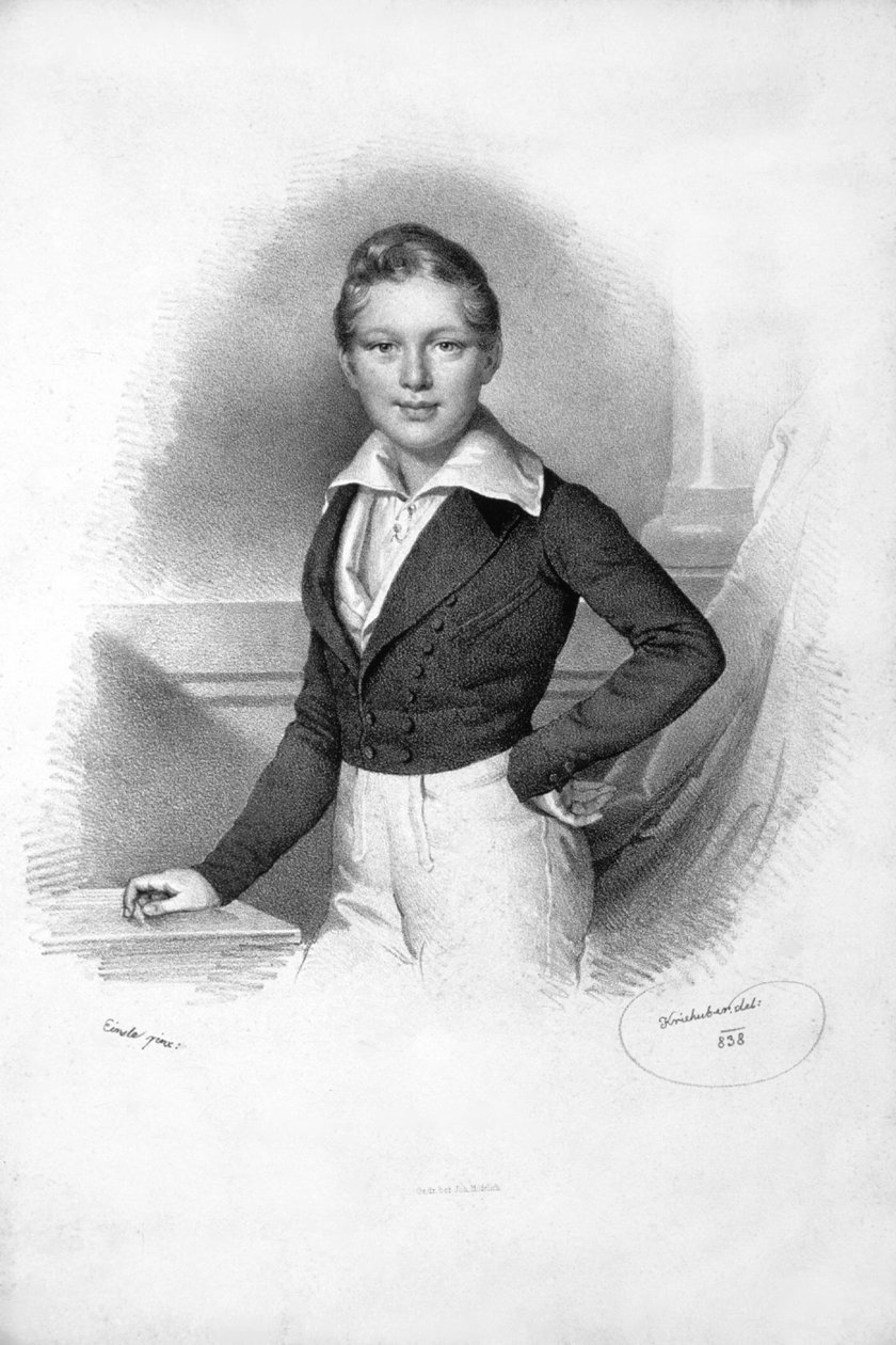 Franz Josef I. 1838 Liitoskuva tekijältä Josef Kriehuber