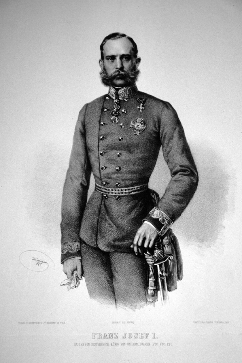 Franz Josef I. 1861 Litografia tekijältä Josef Kriehuber