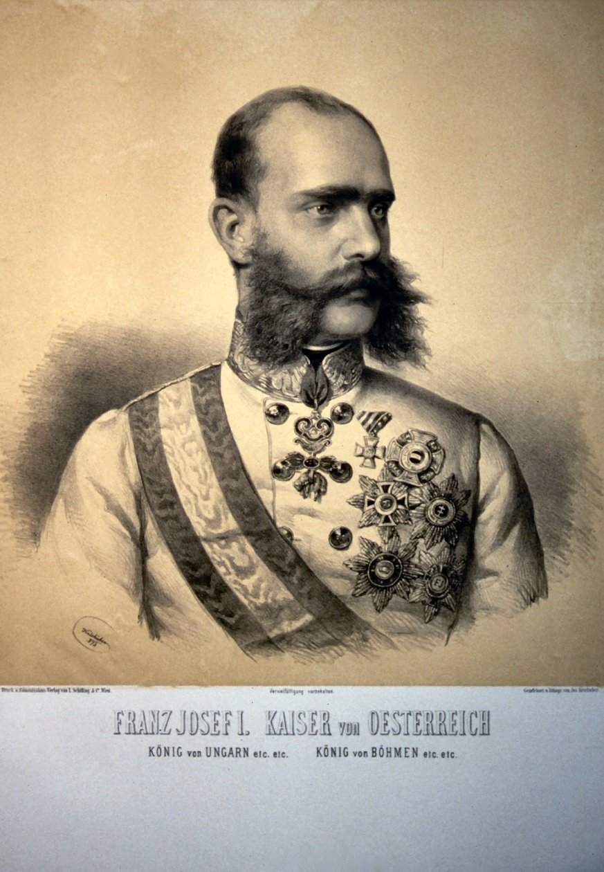 Franz Josef I. 1873 Liitoskuva tekijältä Josef Kriehuber