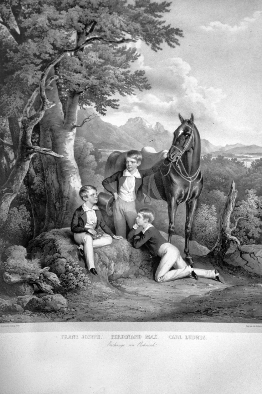 Franz Josef I veljien kanssa Litho tekijältä Josef Kriehuber