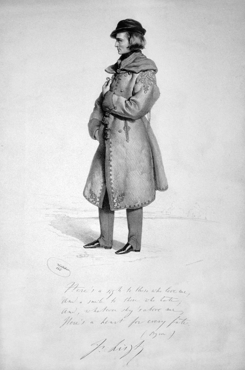 Franz Liszt 1840 tekijältä Josef Kriehuber