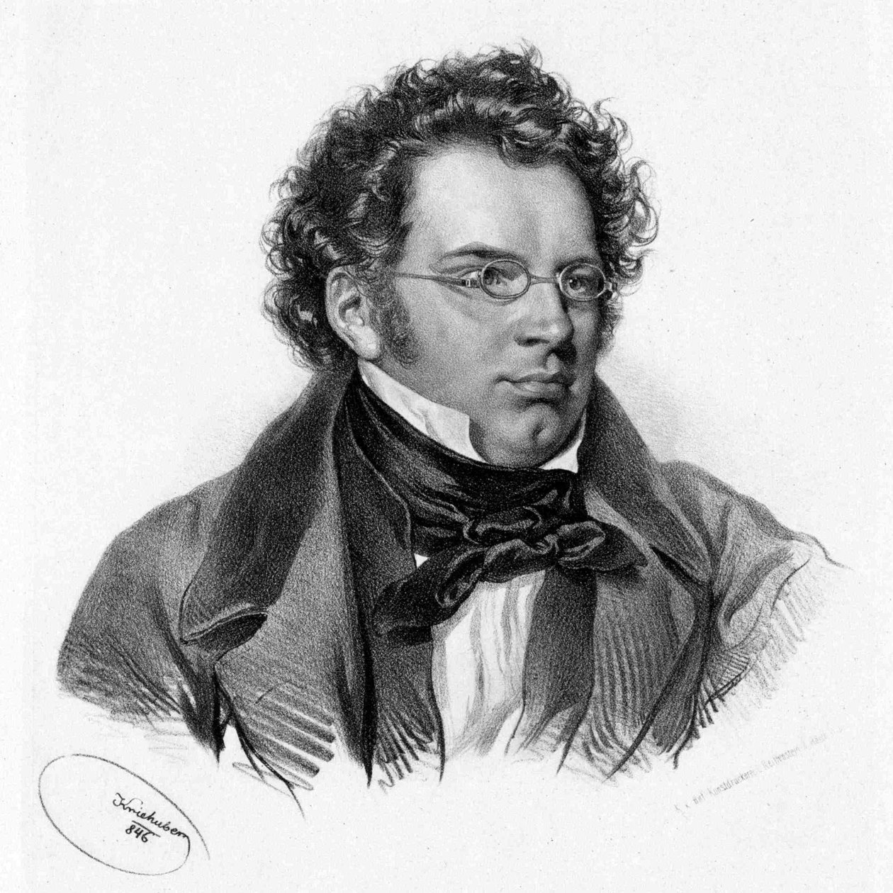 Franz Schubert by Kriehuber 1846 tekijältä Josef Kriehuber