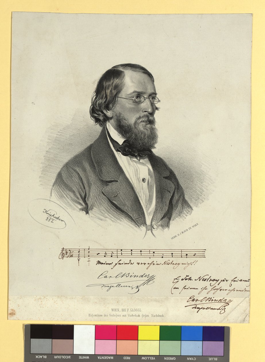 Karl Binder, kapellimestari ja Johann Nestroyn farssien musiikin säveltäjä tekijältä Josef Kriehuber