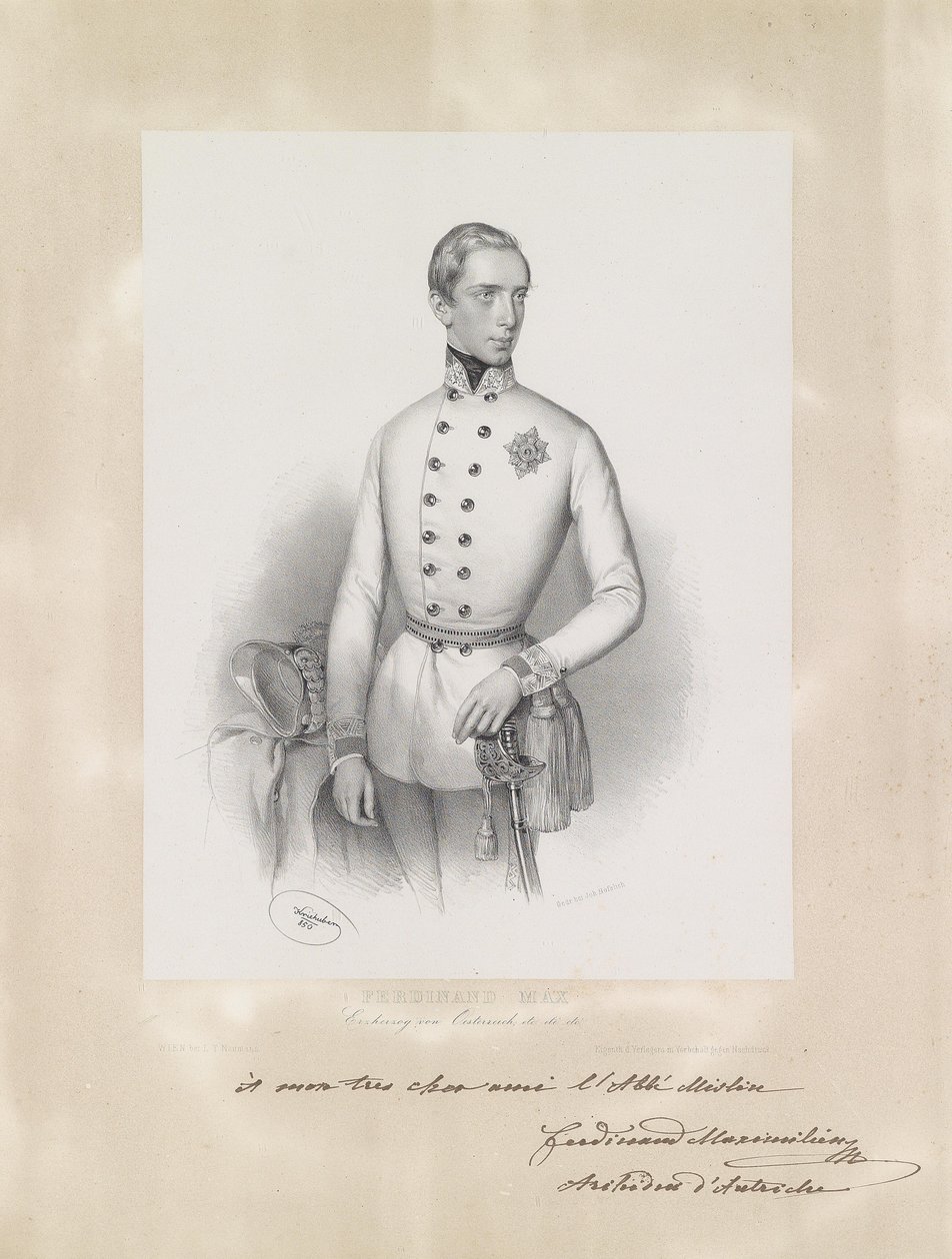 Porträt des jungen Erzherzogs Ferdinand Maximilian un Uniform tekijältä Josef Kriehuber