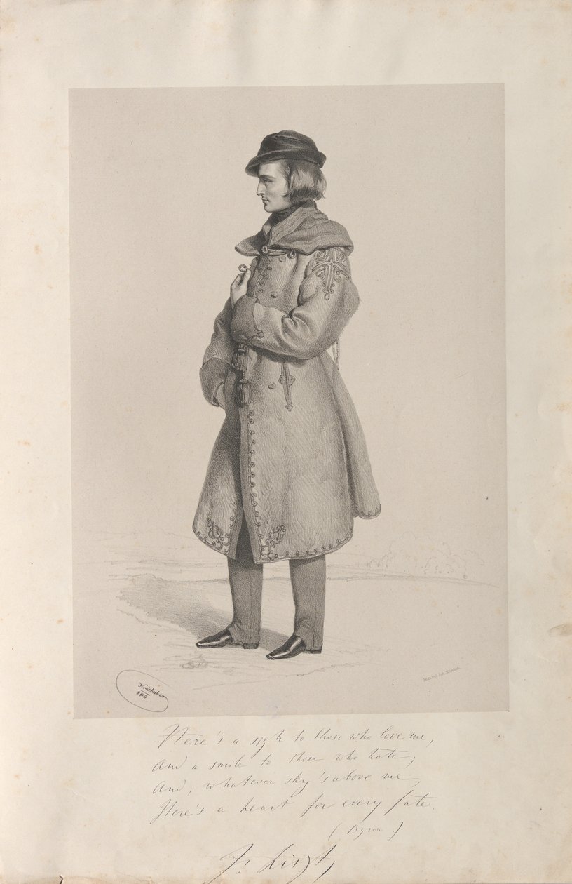Franz Lisztin muotokuva 1811-1886, 1840. tekijältä Josef Kriehuber