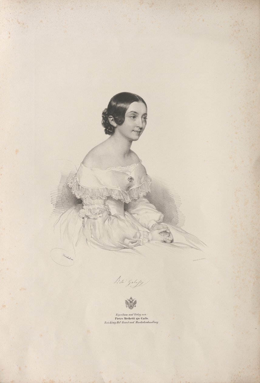 Oopperalaulaja Rita Gabussin muotokuva 1810-1891, 1840. tekijältä Josef Kriehuber