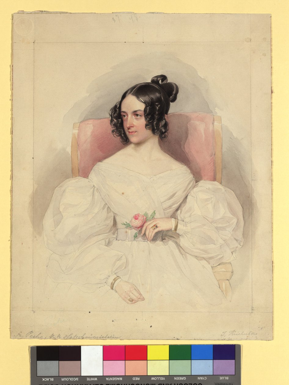 Therese Peche (1806–1882), Burgtheaterin näyttelijä tekijältä Josef Kriehuber