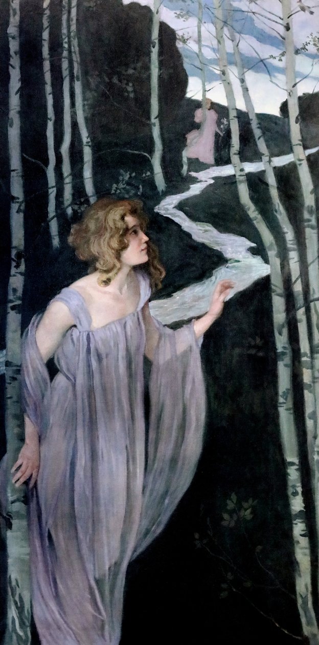 Tonttu purolla, 1888-1889. tekijältä Josef Maria Auchentaller