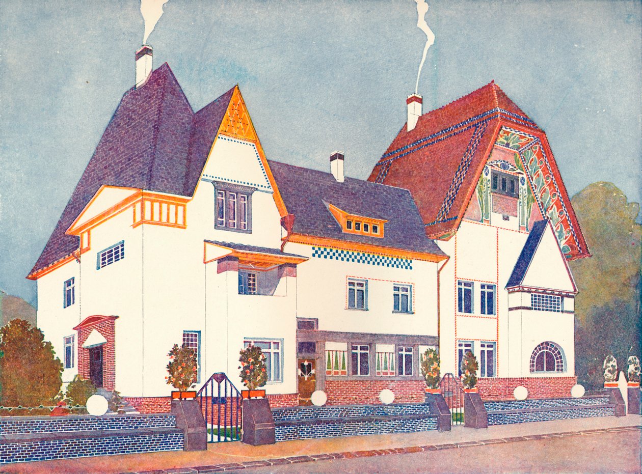 Talo Darmstadtissa, professori Joseph Olbrichin suunnittelema, c1900 1901-1902 tekijältä Josef Maria Olbrich