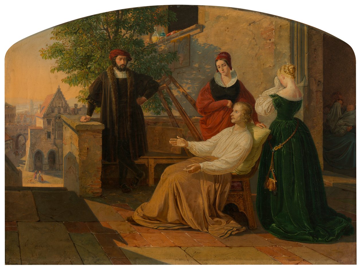 Lucas van Leydenin viimeiset hetket, 1843 tekijältä Josef Mánes