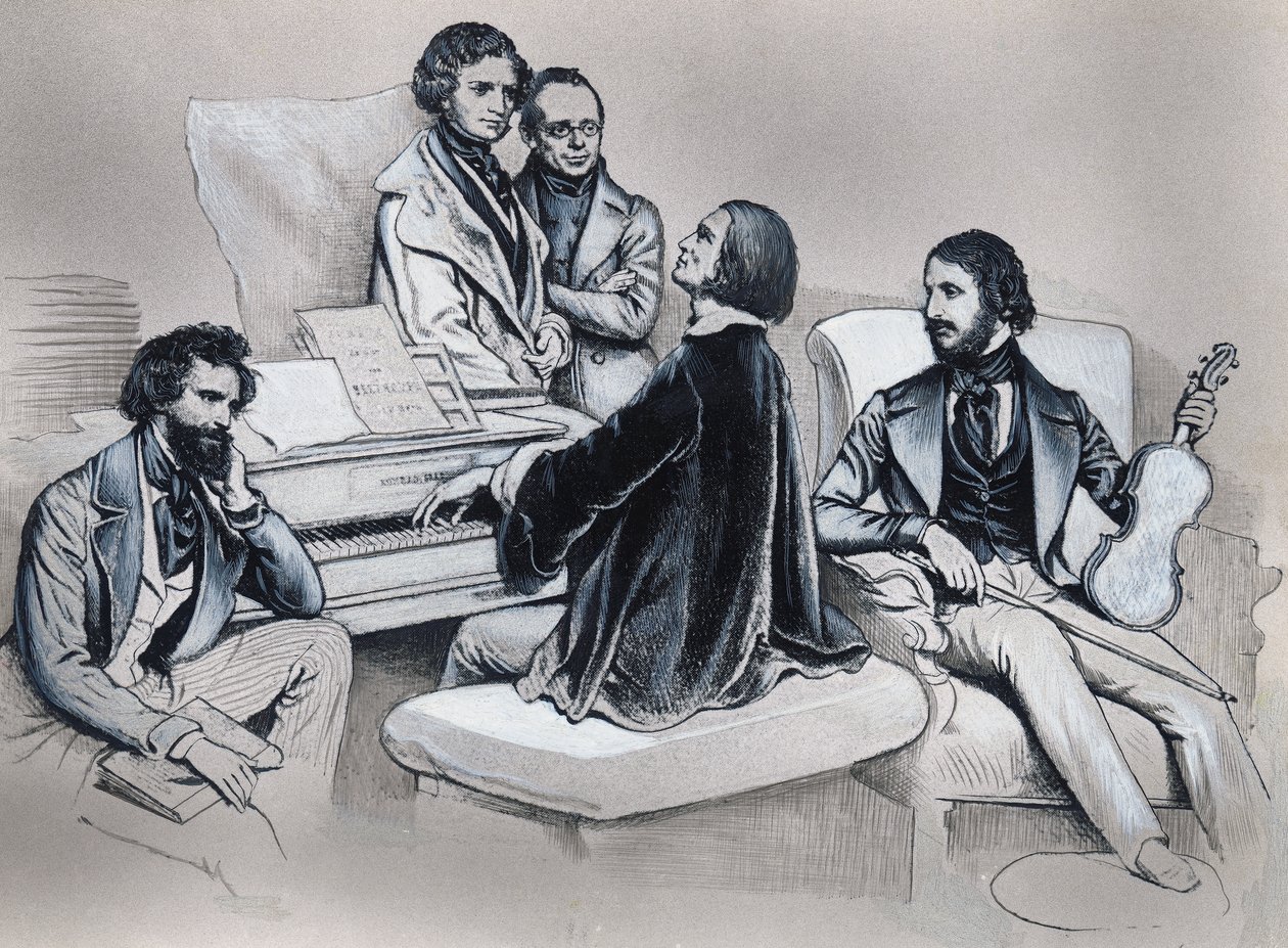 Piirustus Josef Kriehuberin (1800-1876) litografian jälkeen tekijältä Josef Nikolaus Kriehuber