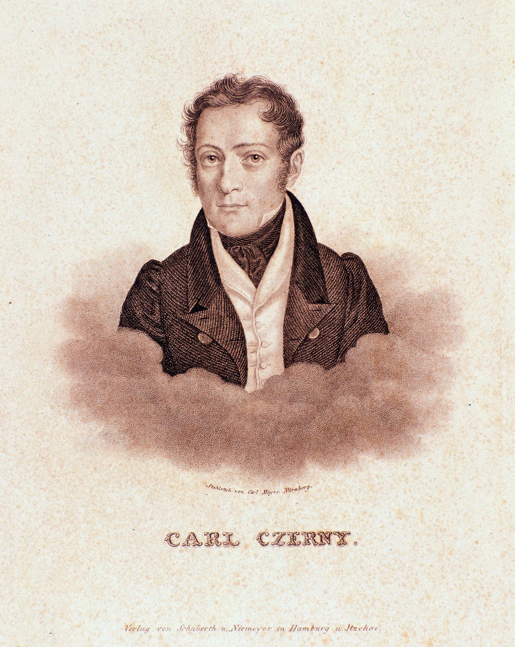 Carl Czernyn muotokuva (litografia tekijältä Josef Nikolaus Kriehuber