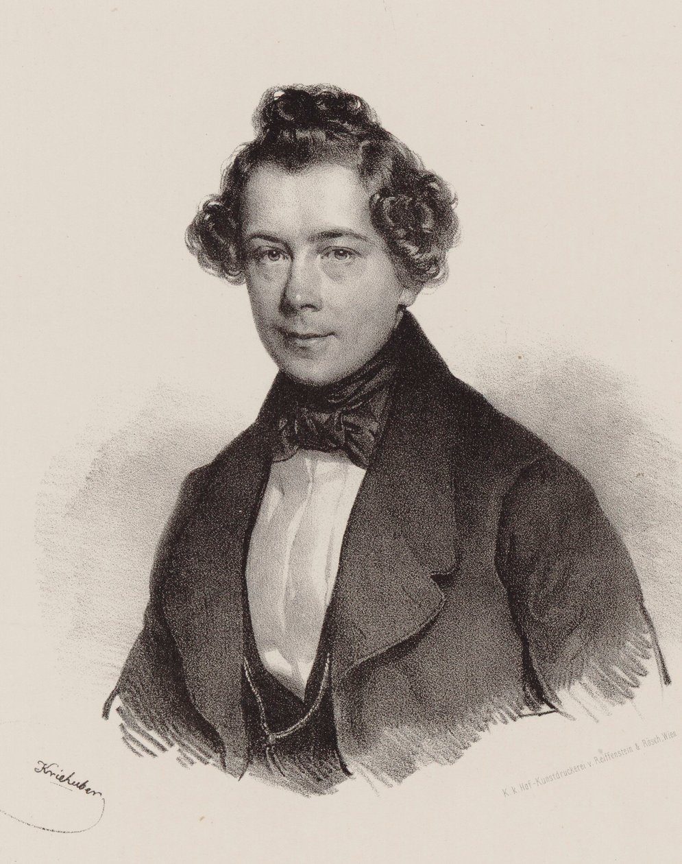 Säveltäjä Joseph Lannerin muotokuva 1801-1843, 1830. tekijältä Josef Nikolaus Kriehuber