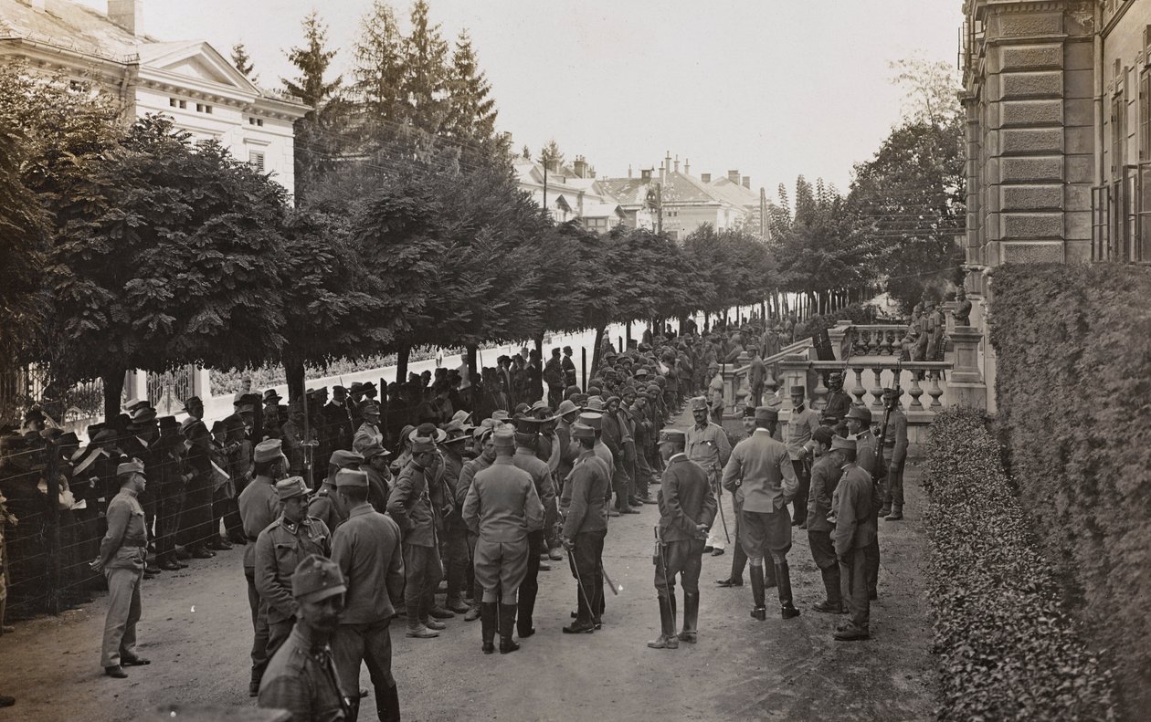 Albumi "Oma maailmansota - muistoja Lounaisrintamasta Kärntenissä, Italiassa, Trentino-Alto Adige" 31.3.1915-12.11.1918 - Josef Zohles Wien ": sotilaita monia vankeja tekijältä Josef Zohles
