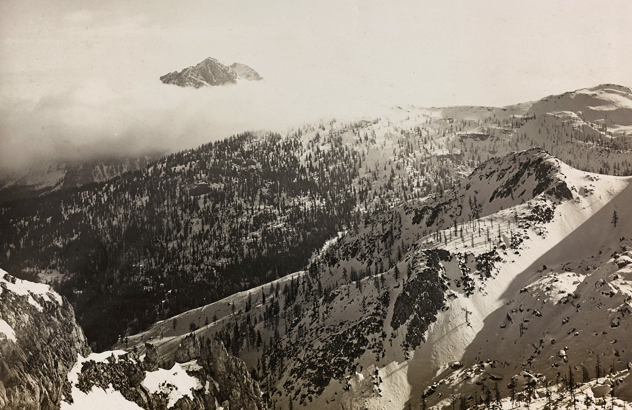 Albumi "Minun maailmansota - muistoja lounaisrintamasta Kärntenissä, Italiassa, Trentino-Alto Adigessa) 31.3.1915-12.11.1918 - Josef Zohles Wien": näkymä Alpeille (m/w kuva tekijältä Josef Zohles