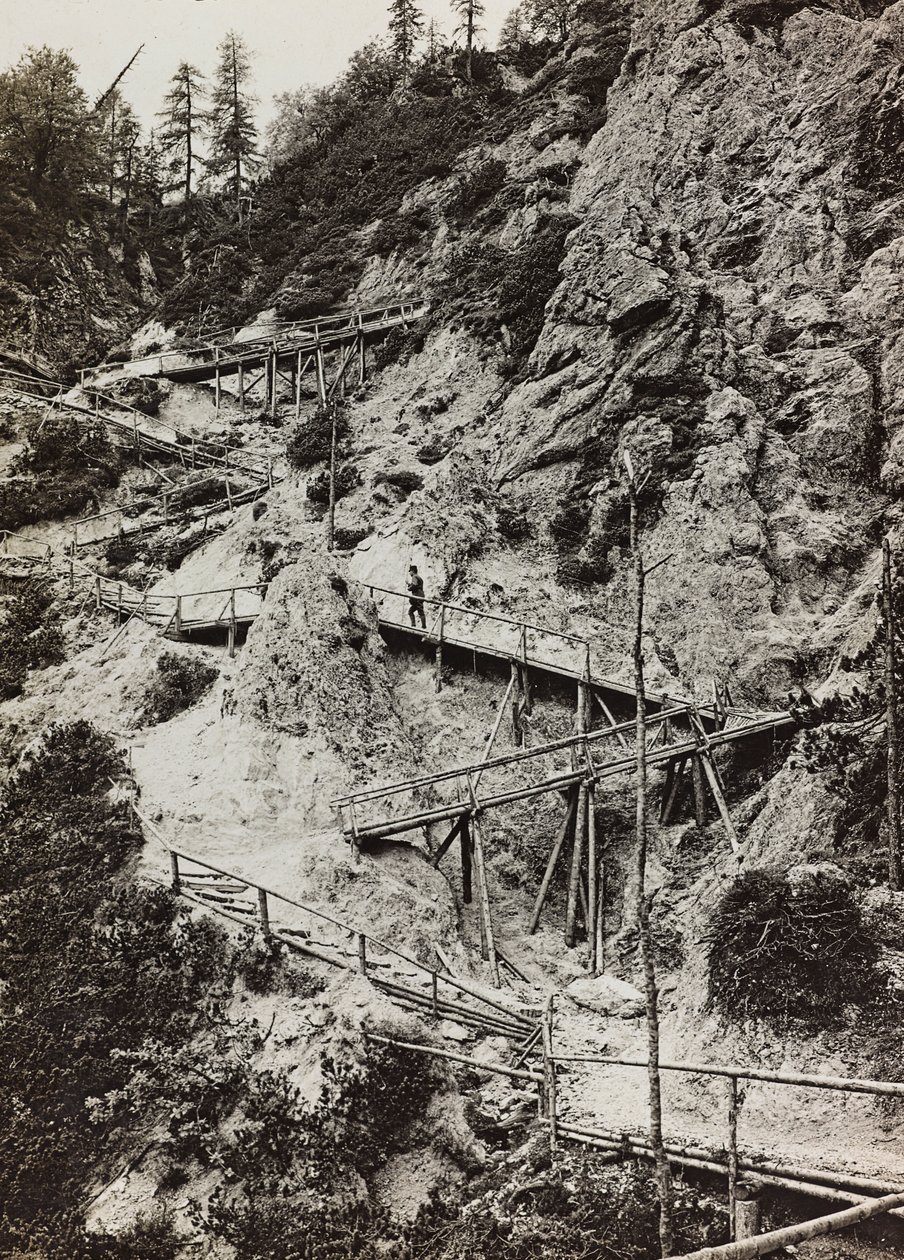 Albumi "Oma maailmansota - muistoja lounaisrintamasta Kärntenissä, Italiassa, Trentino-Alto Adigessa) 31.3.1915-12.11.1918 - Josef Zohlen Wien": puisia kävelyteitä vuorelle tekijältä Josef Zohles