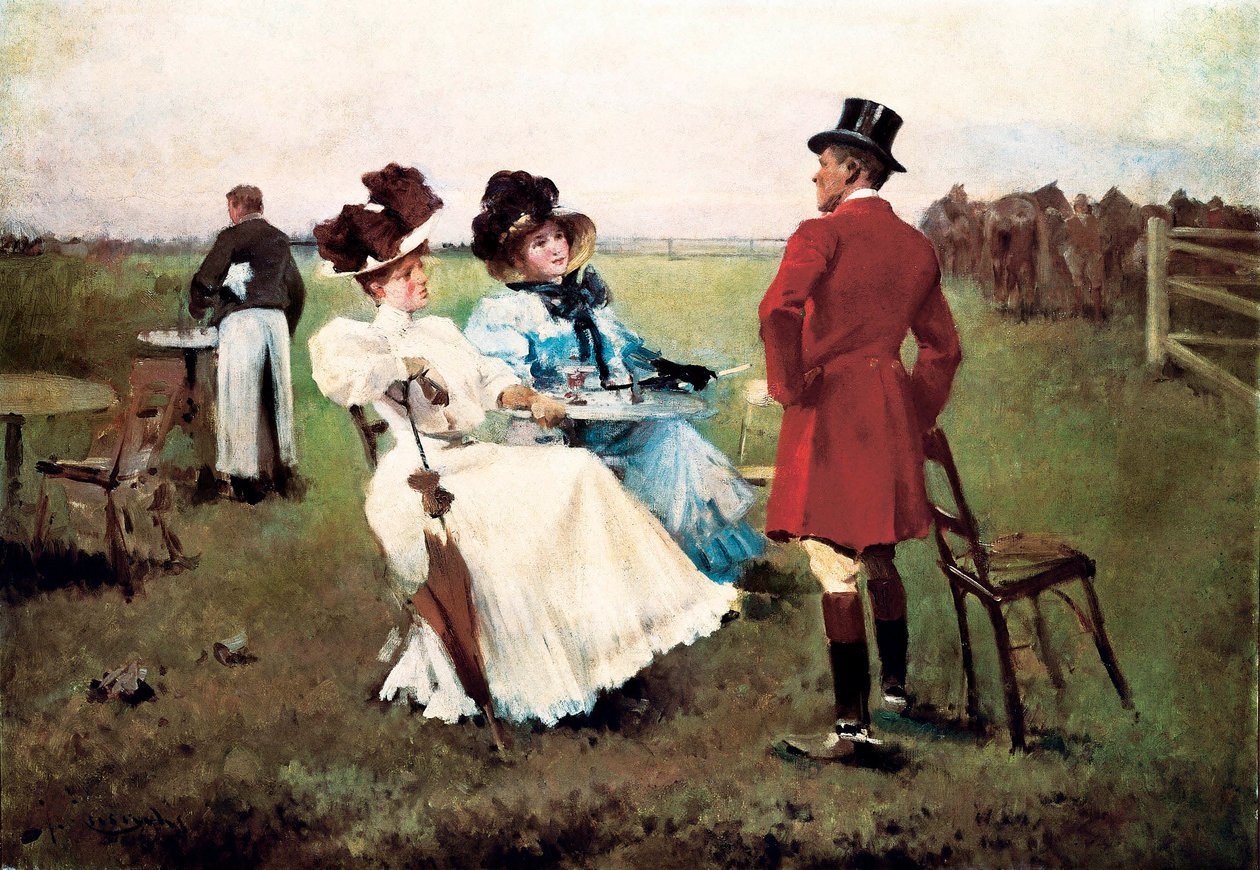 Josep Cusachs i Cusachsin (1851-1908) maalaus "" Päivä kampanjassa". Barcelona. Montserratin luostari. Montserratin museo. tekijältä Josep Cusachs y Cusachs