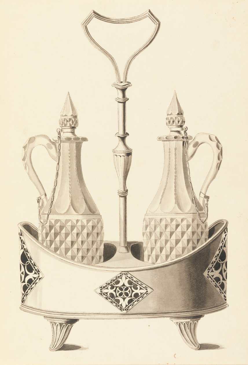 Suunnittelu Cruet -telineelle tekijältä Joseph Anton Seethaler Ii