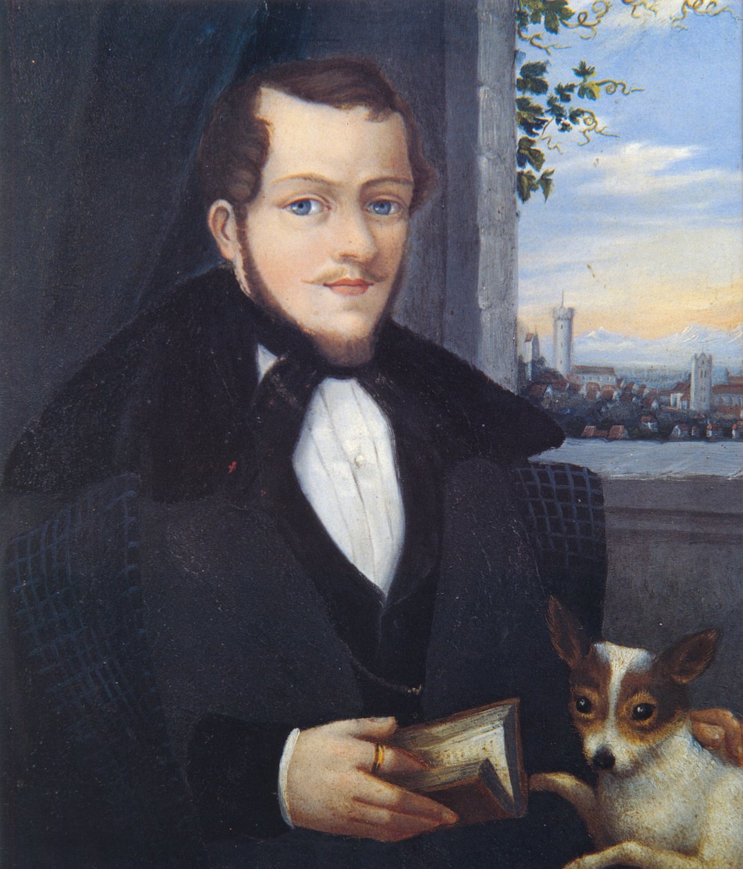 Selbstbildnis Joseph Bayer mit Hund tekijältä Joseph Bayer