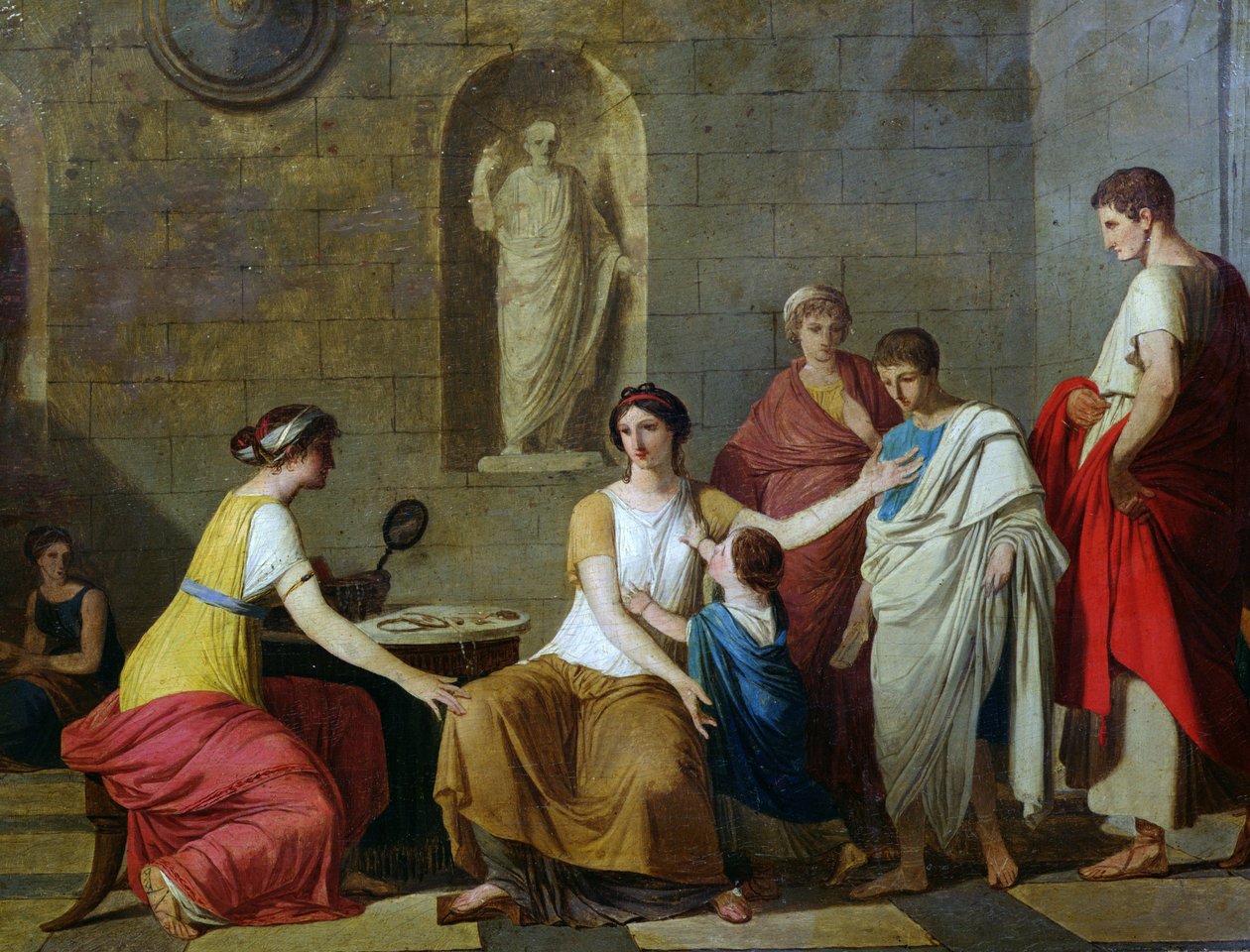The Mother of the Gracchi, n. 1780 (yksityiskohta 221412) tekijältä Joseph Benoît Suvée
