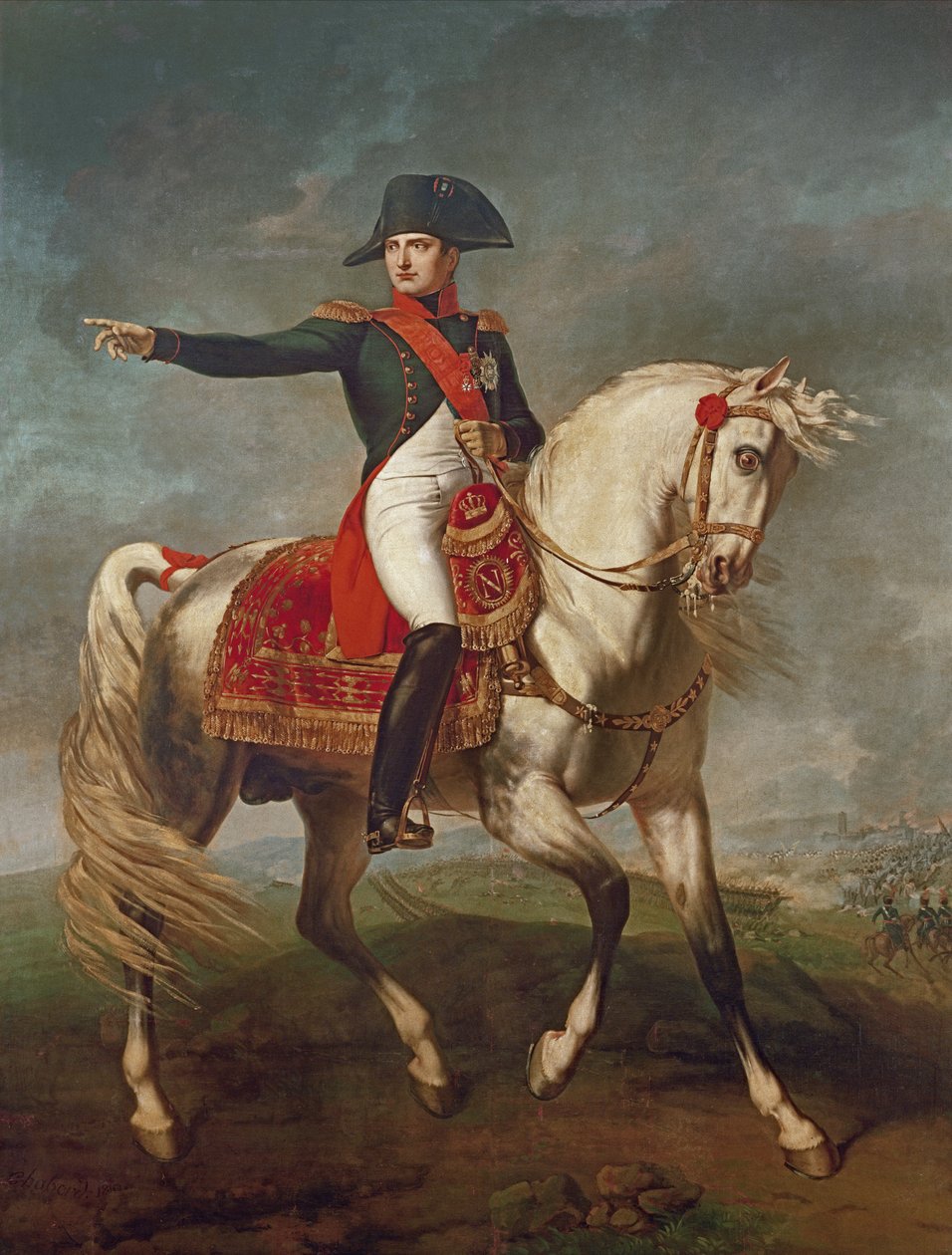 Napoleon I:n (1769-1821) ratsastajamuotokuva 1810 tekijältä Joseph Chabord