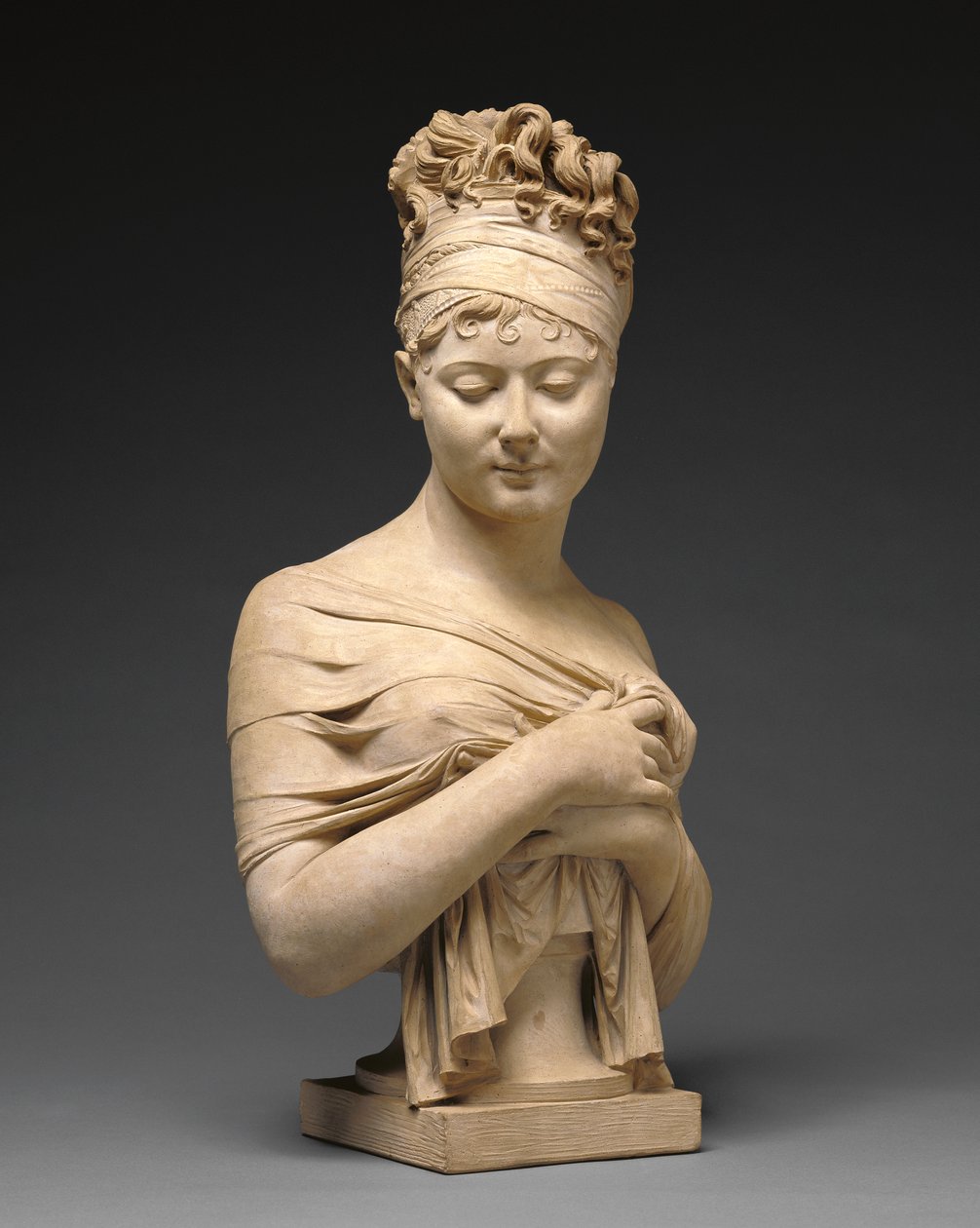Juliette Récamierin rintakuva n. 1801-2 (terrakotta) tekijältä Joseph Chinard