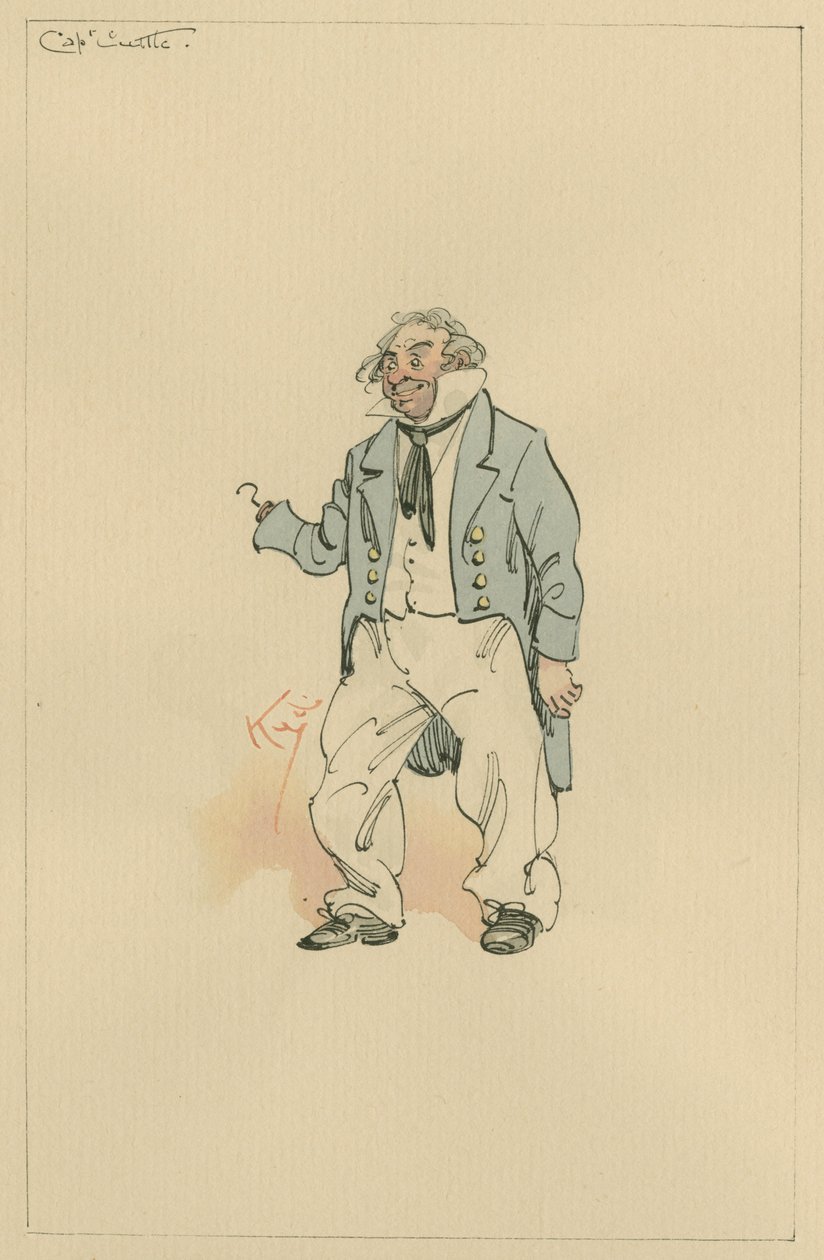 Captain Cuttle, n. 1920-luku (kynä ja muste wc:llä paperilla) tekijältä Joseph Clayton Clarke