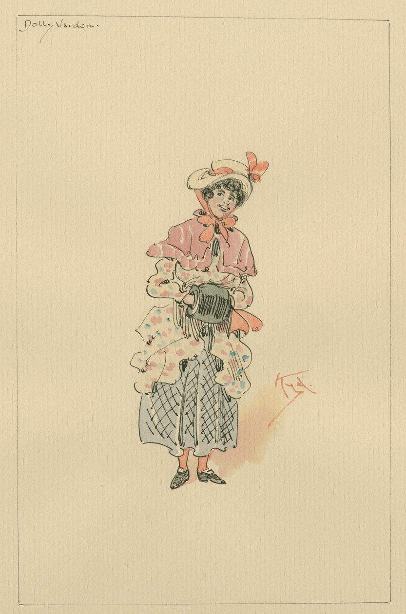 Dolly Varden, n. 1920-luku (kynä ja muste wc:llä paperilla) tekijältä Joseph Clayton Clarke