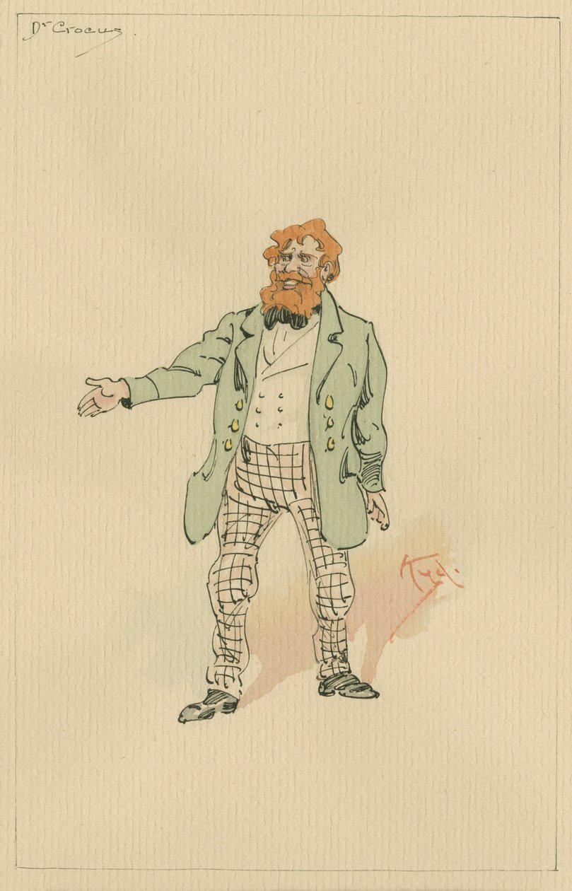 Dr Crocus, n. 1920-luku (kynä ja muste wc:llä paperilla) tekijältä Joseph Clayton Clarke