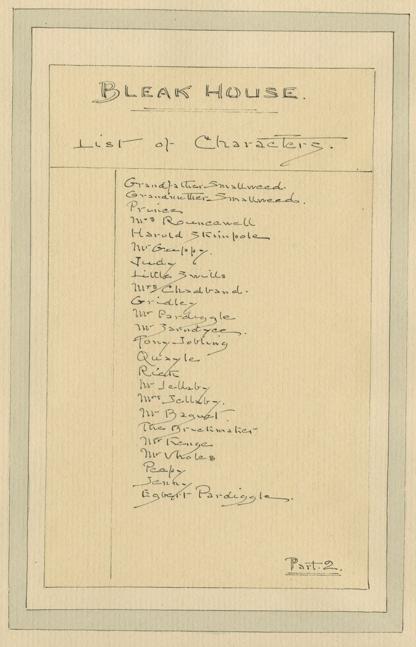 Luettelo hahmoista, noin 1920-luku (tussi ja tussi paperille). tekijältä Joseph Clayton Clarke