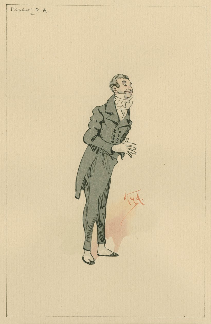 Mr B. A. Feeder, noin 1920-luku (kynä ja muste wc:llä paperilla) tekijältä Joseph Clayton Clarke