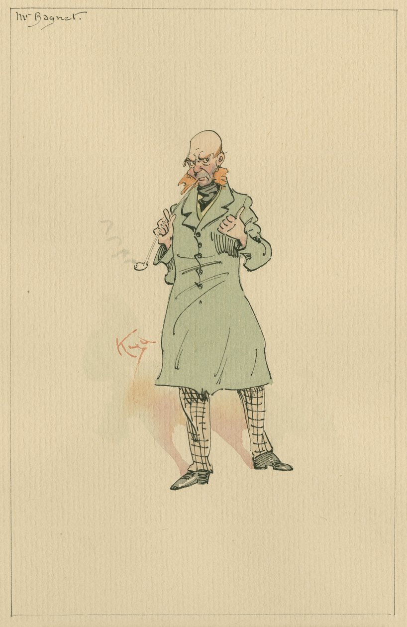 Mr Bagnet, noin 1920-luku (kynä ja muste wc:llä paperilla) tekijältä Joseph Clayton Clarke