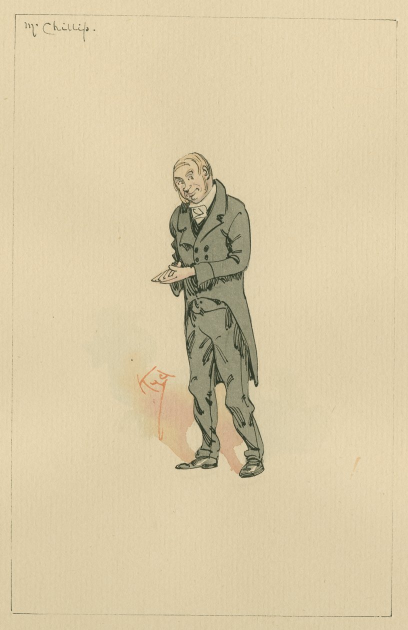 Mr Chillip, noin 1920-luku (kynä ja muste wc:llä paperilla) tekijältä Joseph Clayton Clarke