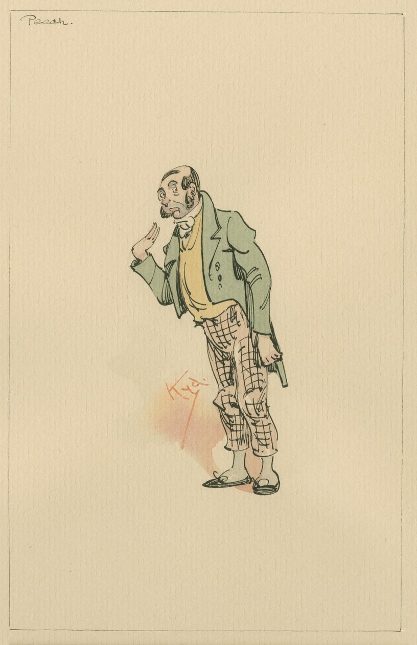 herra Perch, noin 1920-luku (kynä ja muste wc:llä paperilla) tekijältä Joseph Clayton Clarke