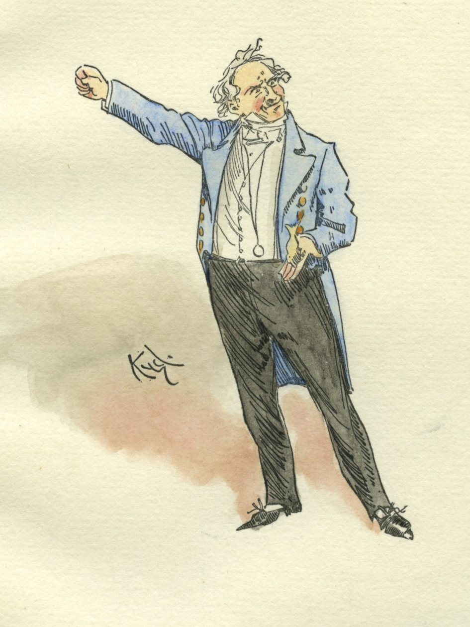 Mr. Pickwick The Pickwick Papersista (muste ja wc paperilla) tekijältä Joseph Clayton Clarke