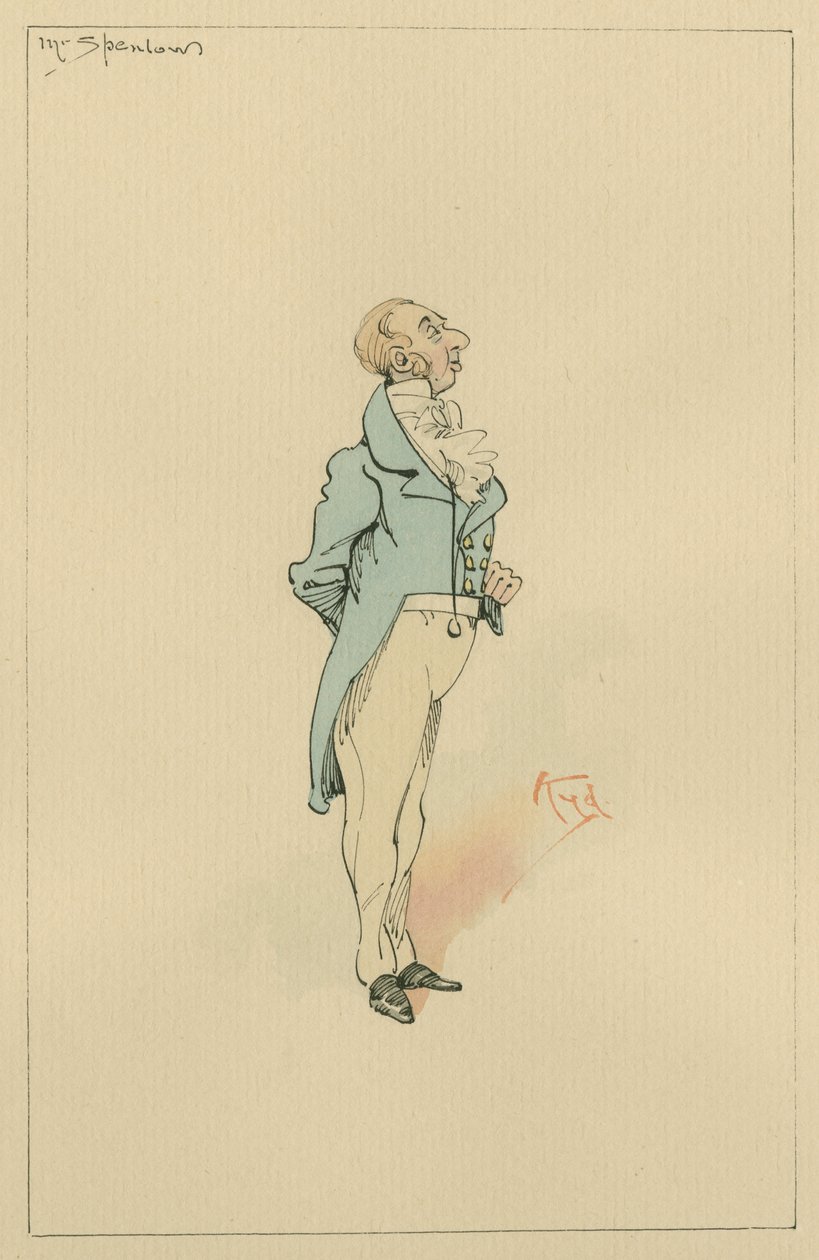 Mr Spenlow, noin 1920-luku (kynä ja muste wc:llä paperilla) tekijältä Joseph Clayton Clarke