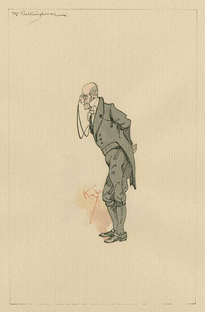 Mr Tulkinghorn, c.1920s (panulat at tinta na may wc sa papel)finn tekijältä Joseph Clayton Clarke