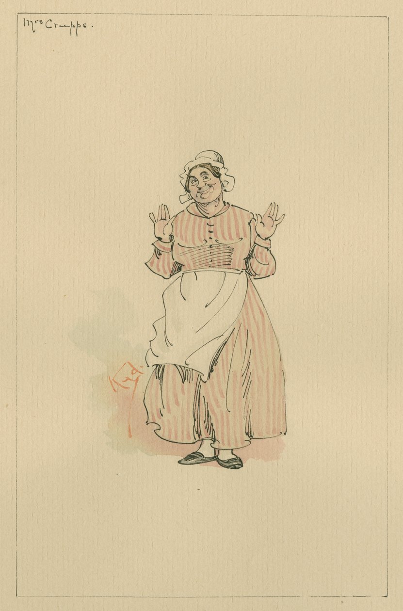 Mrs Crupps, noin 1920-luku (kynä ja muste wc:llä paperilla) tekijältä Joseph Clayton Clarke