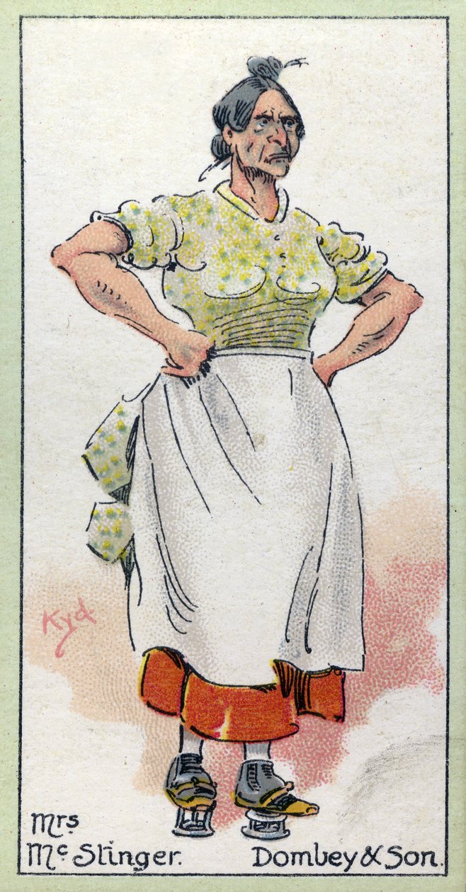 Rouva MacStinger. Charles Dickensin teoksesta Dombey und Son, 1923 tekijältä Joseph Clayton Clarke