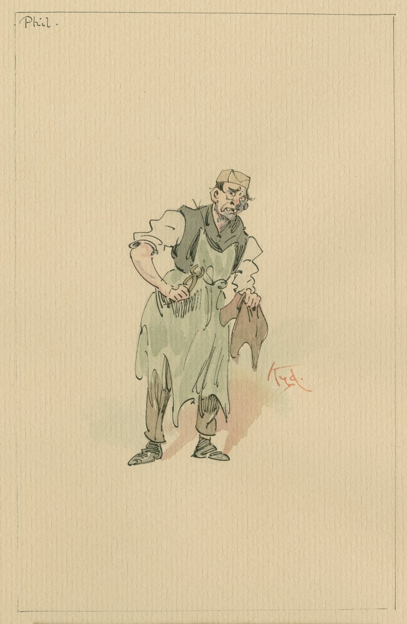 Phil Squod, c.1920s (panulat at tinta na may wc sa papel)finn tekijältä Joseph Clayton Clarke