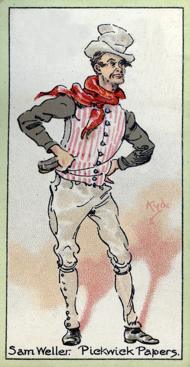 Sam Weller Charles Dickensin teoksesta The Pickwick Papers, 1923 tekijältä Joseph Clayton Clarke