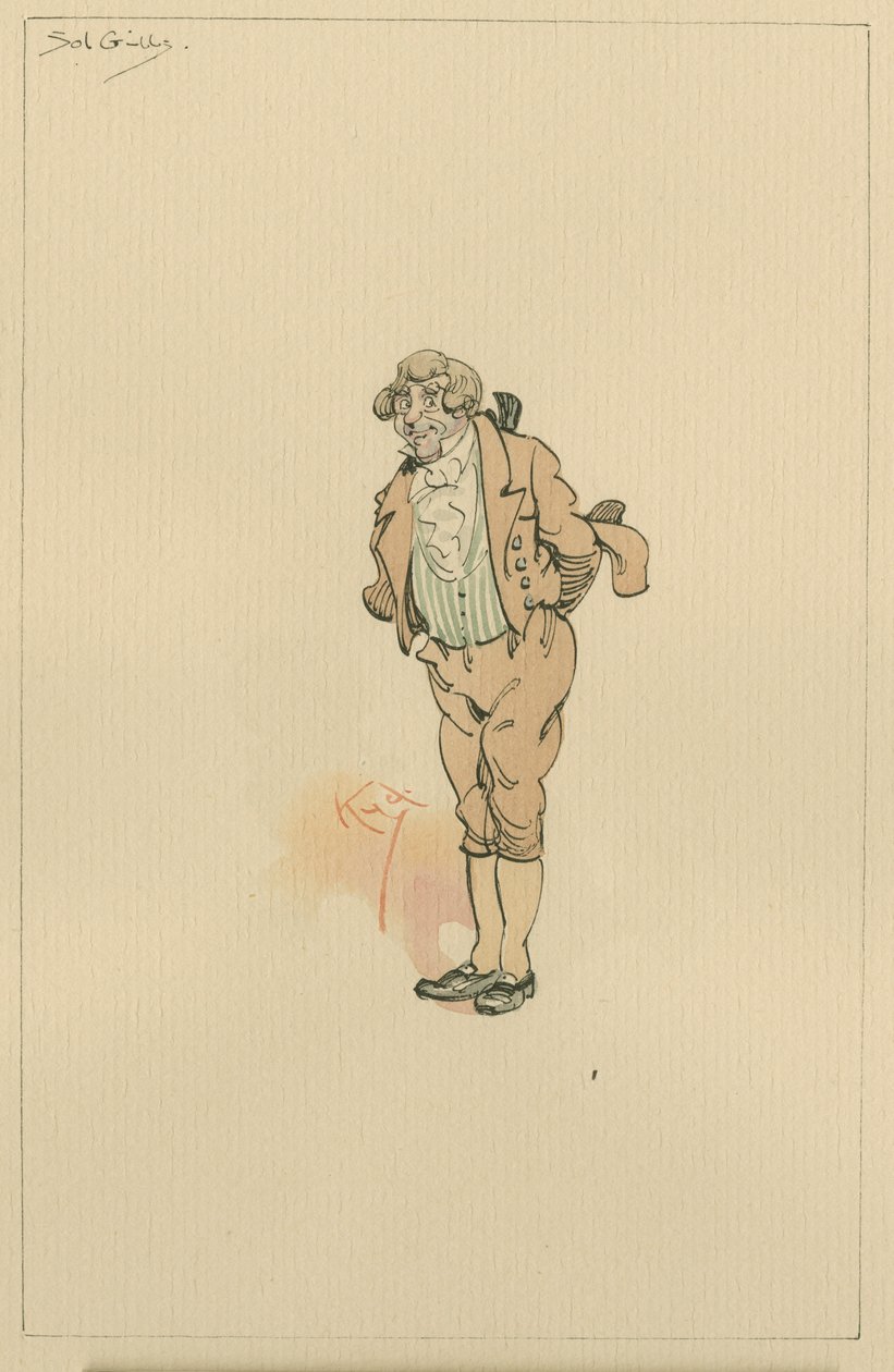 Solomon Gills tai Sol-setä, n. 1920-luku (kynä ja muste wc:llä paperilla) tekijältä Joseph Clayton Clarke