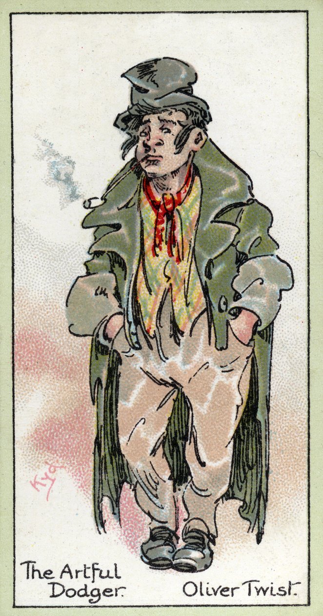 The Artful Dodger, "Oliver Twist", Charles Dickens, 1923 tekijältä Joseph Clayton Clarke