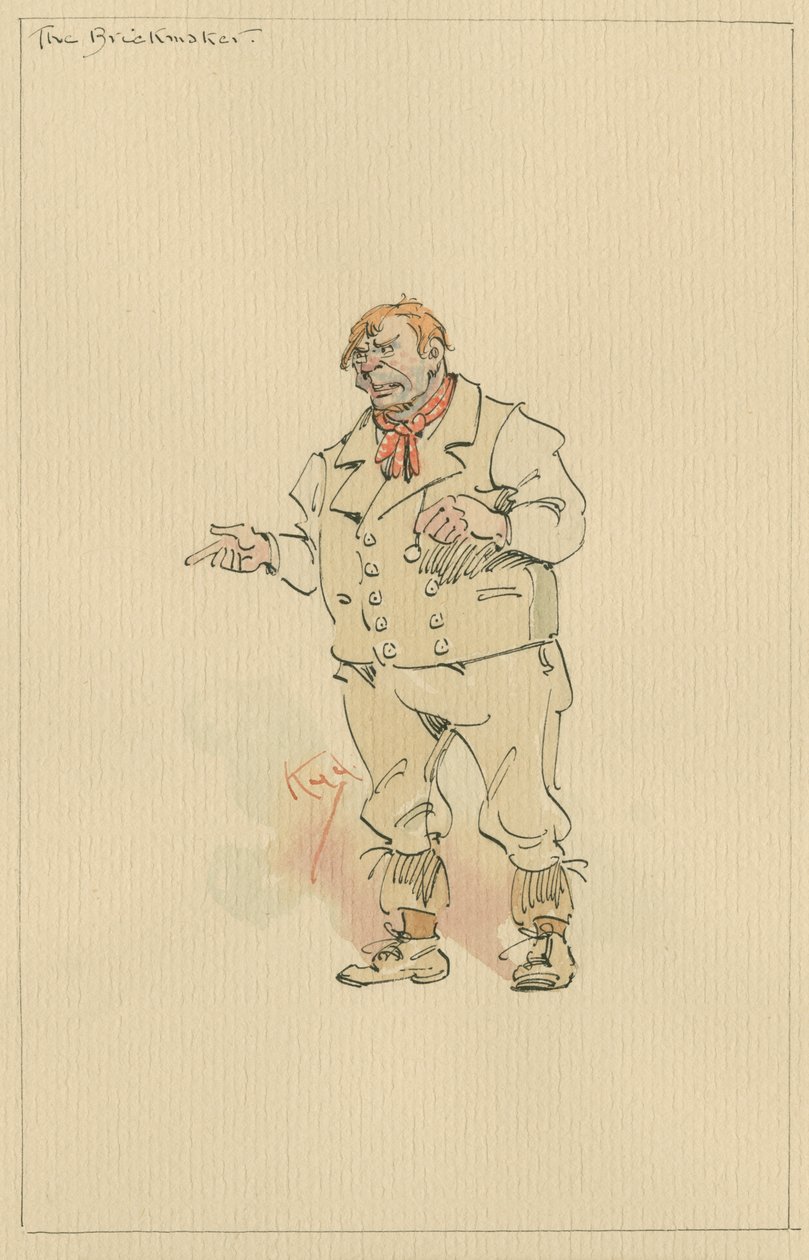 Brickmaker, n. 1920-luku (kynä ja muste wc:llä paperilla) tekijältä Joseph Clayton Clarke