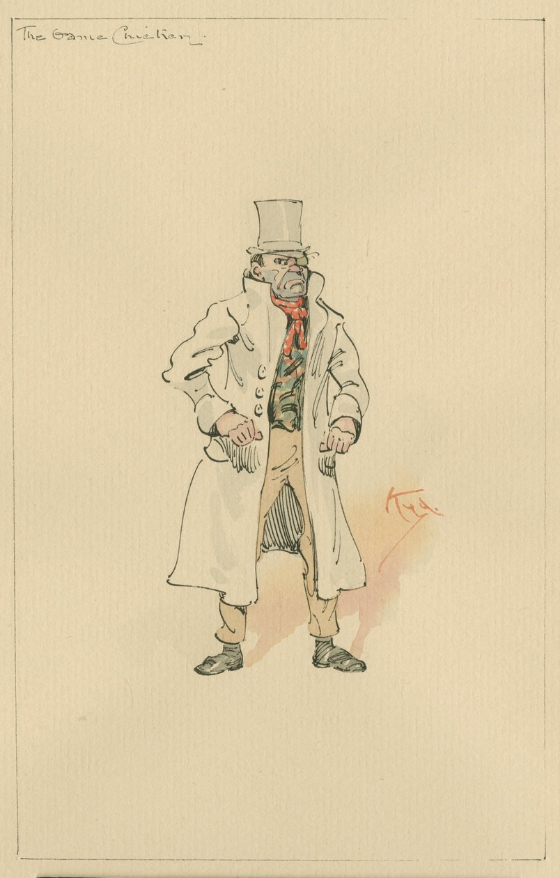 The Game Chicken, noin 1920-luku (kynä ja muste wc:llä paperilla) tekijältä Joseph Clayton Clarke