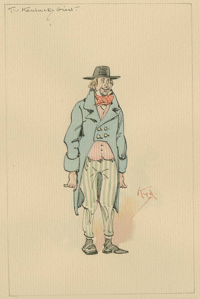 Kentucky Giant, noin 1920-luku (kynä ja muste wc:llä paperilla) tekijältä Joseph Clayton Clarke